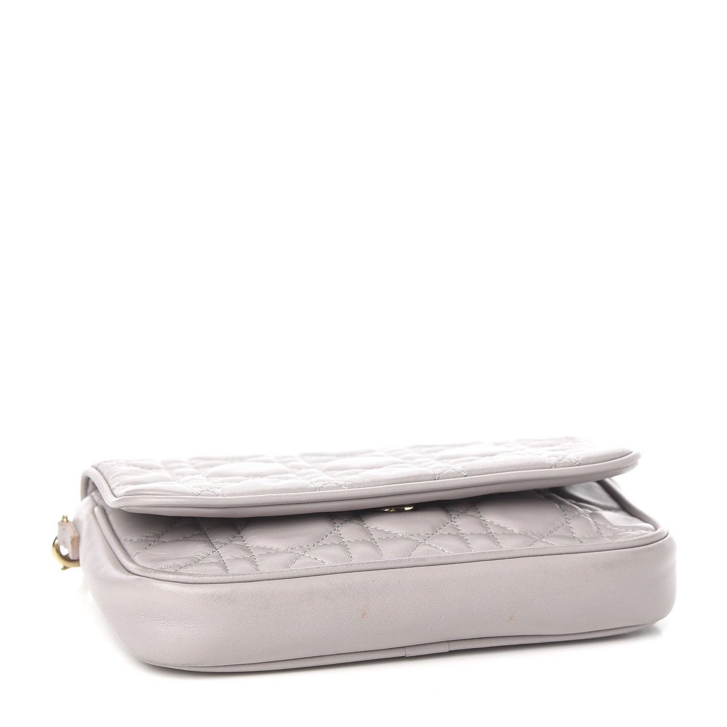 Lambskin Cannage Lady Dior Pochette Grey