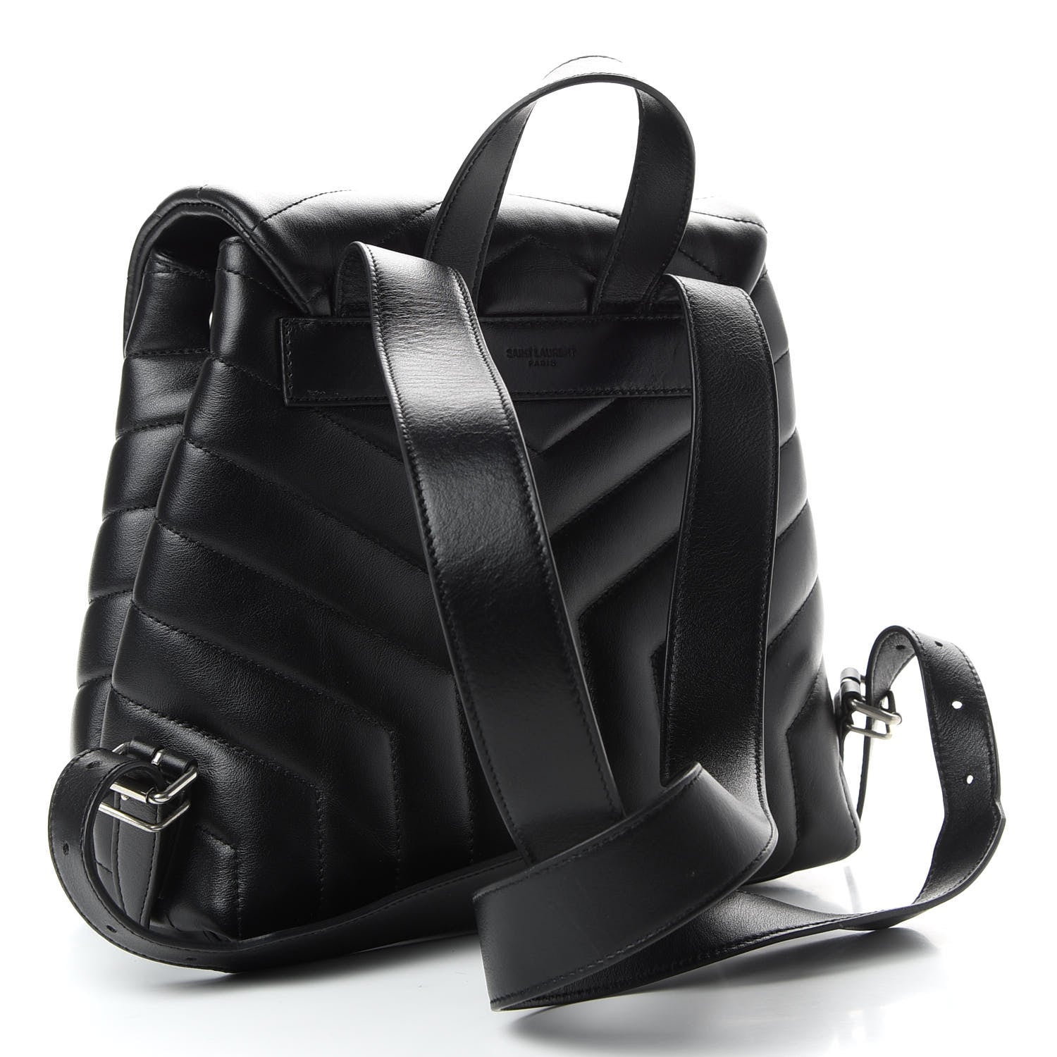 Saint Laurent Calfskin Y Quilted Monogram Small Loulou Backpack Black 2 of 8