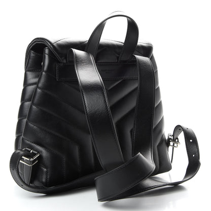 Saint Laurent Calfskin Y Quilted Monogram Small Loulou Backpack Black 2 of 8