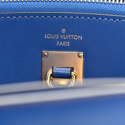 Louis Vuitton Calfskin Monogram City Steamer MM Blue Burgundy White 6 of 12