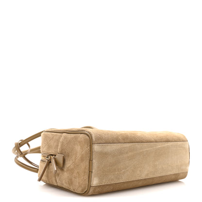 Chanel Suede Calfskin Large Perfect Bowling Bag Dark Beige 4 of 11