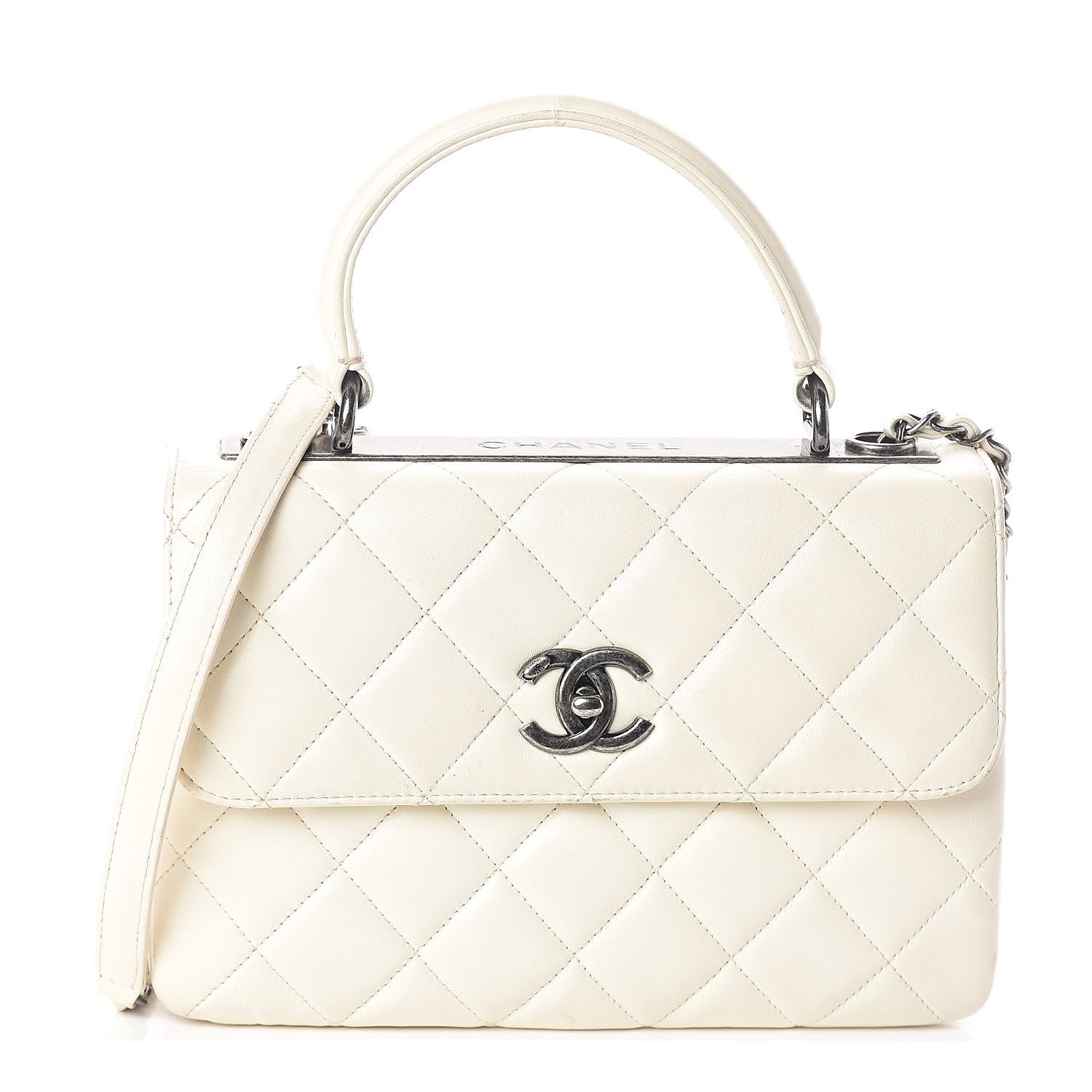 Chanel Lambskin Quilted Small Trendy CC Dual Handle Flap Bag White 1 of 10
