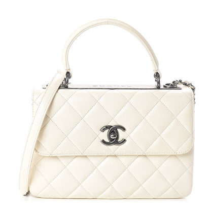Chanel Lambskin Quilted Small Trendy CC Dual Handle Flap Bag White 1 of 10