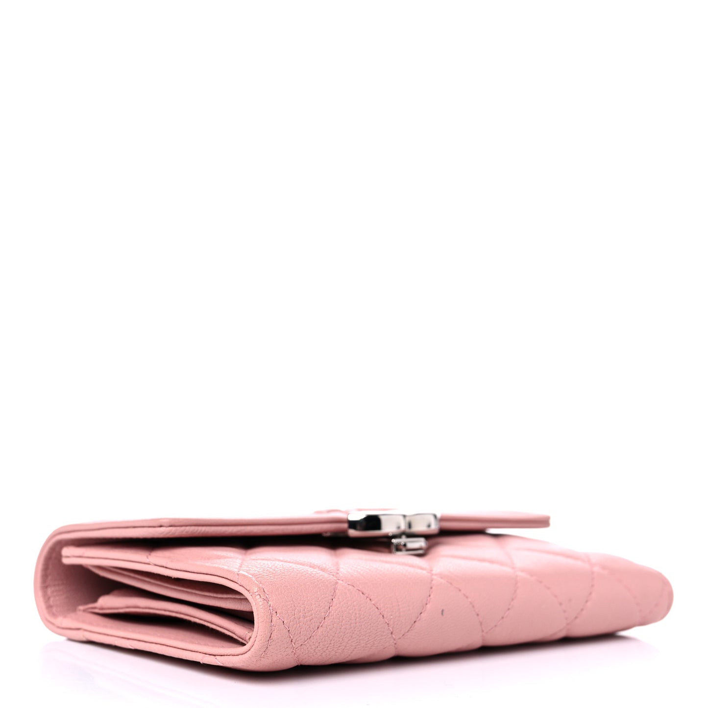 Lambskin Quilted CC Box Flap Wallet Light Pink
