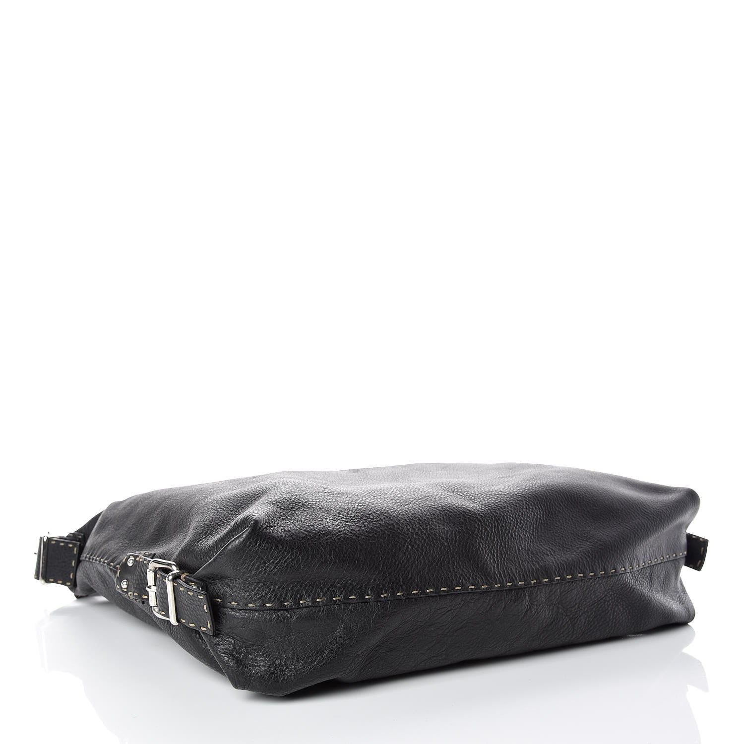 Fendi Calfskin Romano Large Selleria Hobo Black 4 of 14