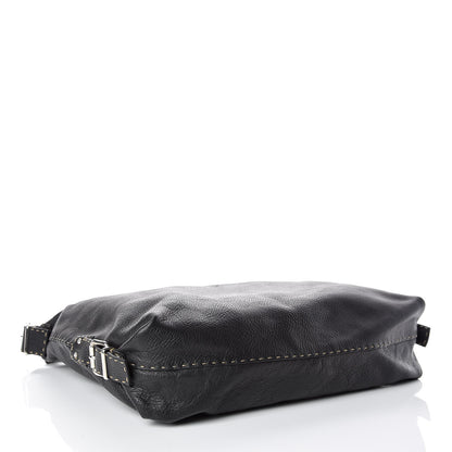 Fendi Calfskin Romano Large Selleria Hobo Black 4 of 14