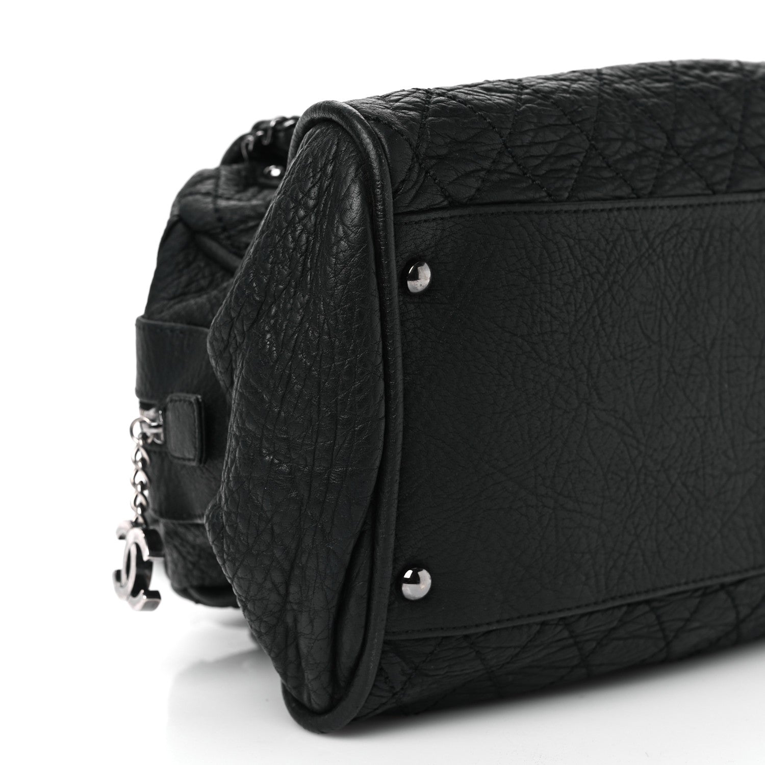 Chanel Distressed Lambskin Lady Braid Bowler Black 8 of 13