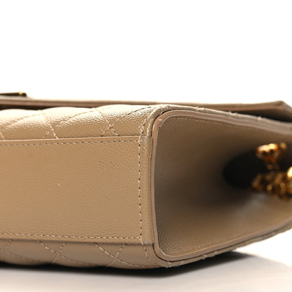 Saint Laurent Grain De Poudre Textured Mixed Matelasse Medium Triquilt Monogram Satchel Dark Latte 9 of 10
