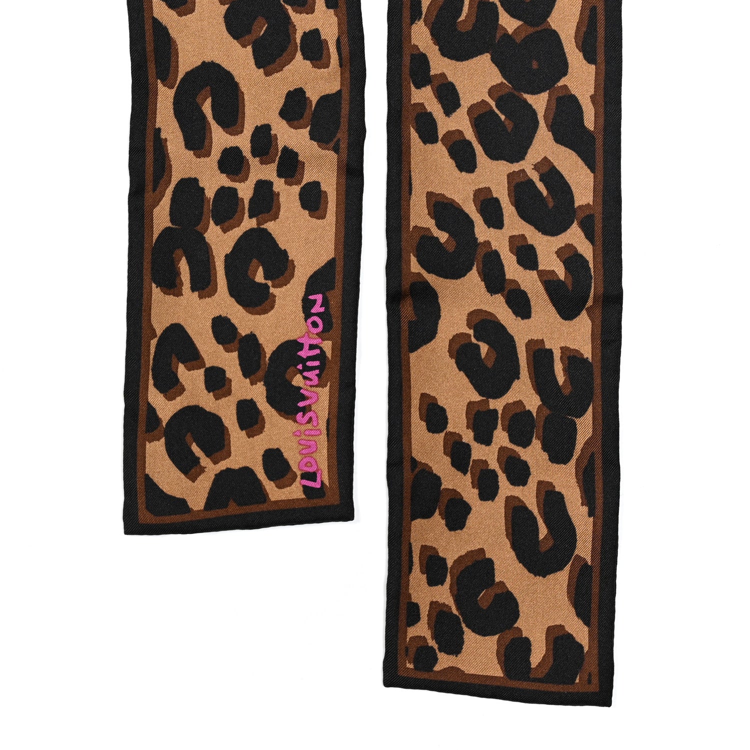 Louis Vuitton Silk Leopard Bandeau Scarf Marron 2 of 4