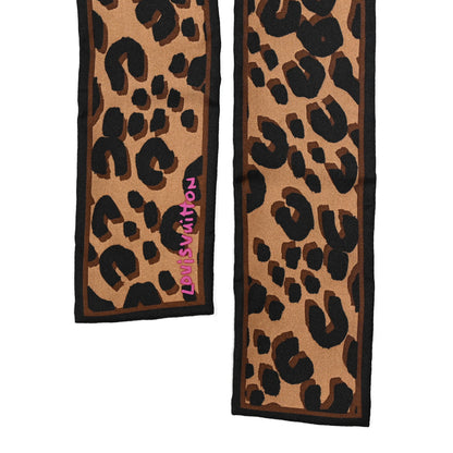 Louis Vuitton Silk Leopard Bandeau Scarf Marron 2 of 4