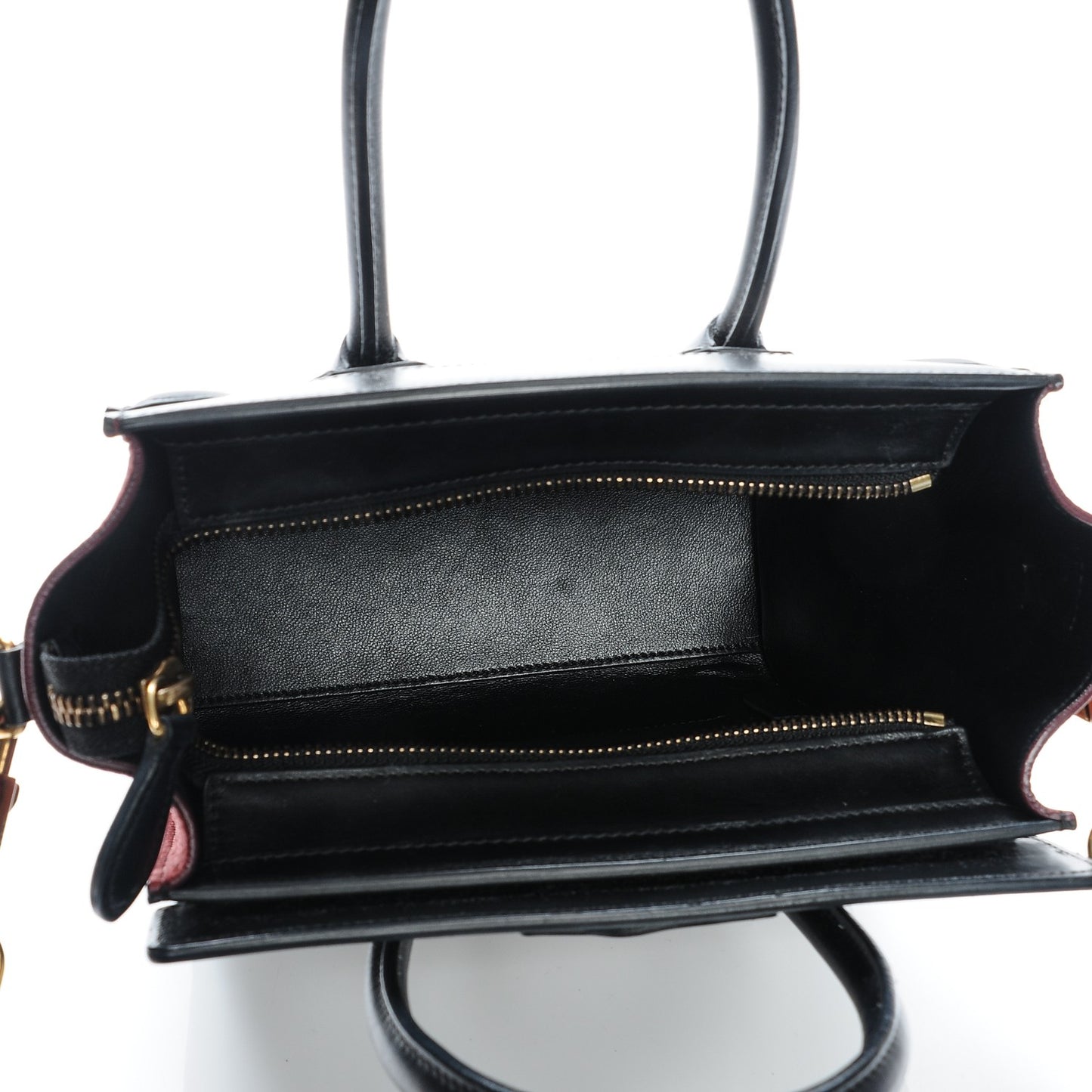 Bullhide Calfskin Suede Nano Tri-Color Luggage Dark Ruby