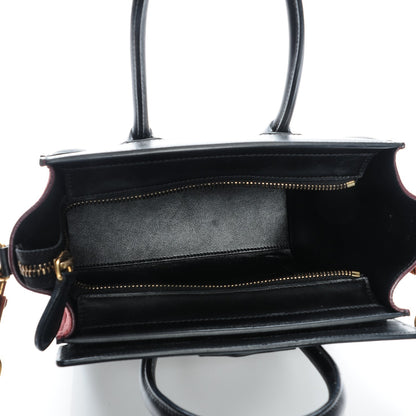 Celine Bullhide Calfskin Suede Nano Tri-Color Luggage Dark Ruby 5 of 7