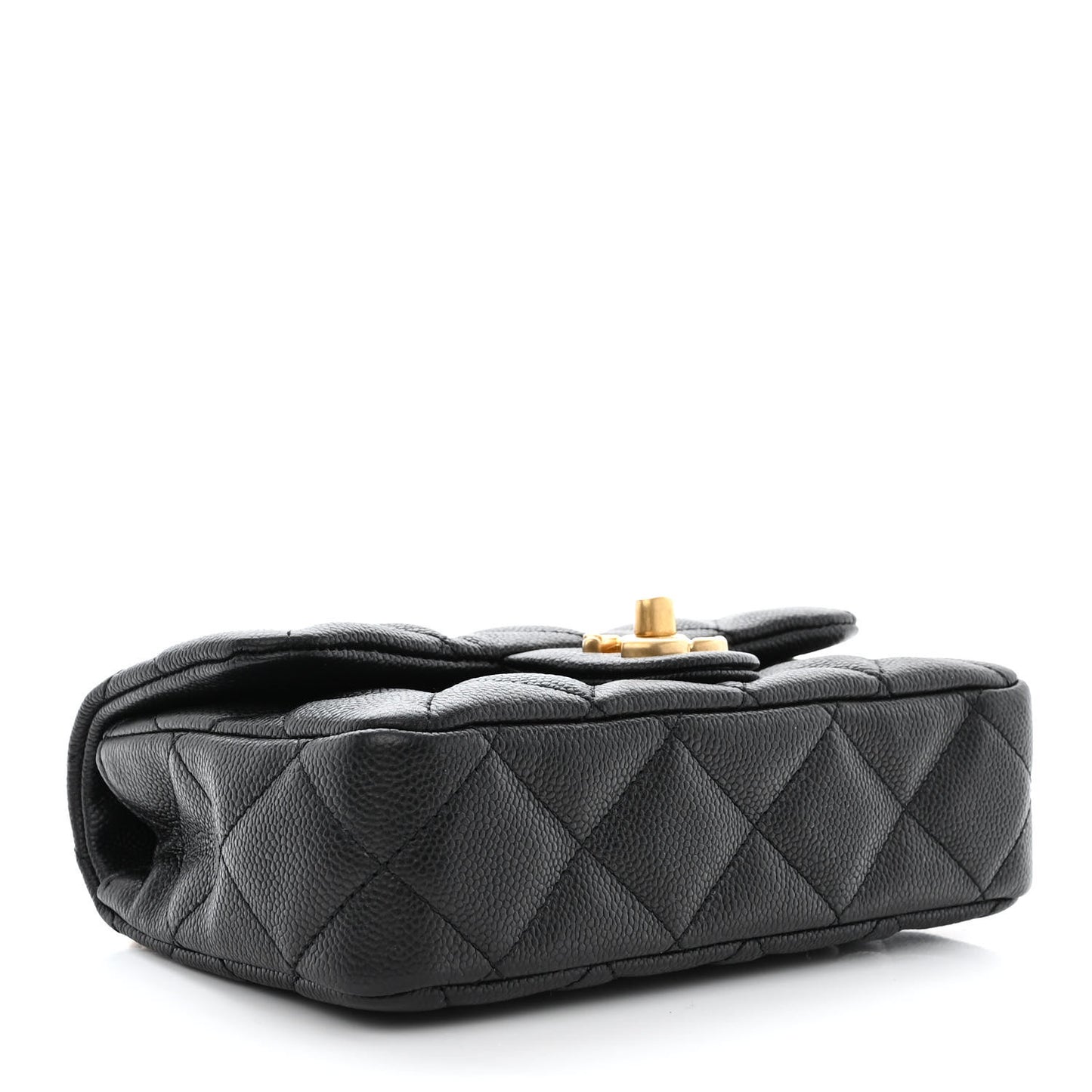 Caviar Quilted Mini Sweetheart Rectangular Flap Black