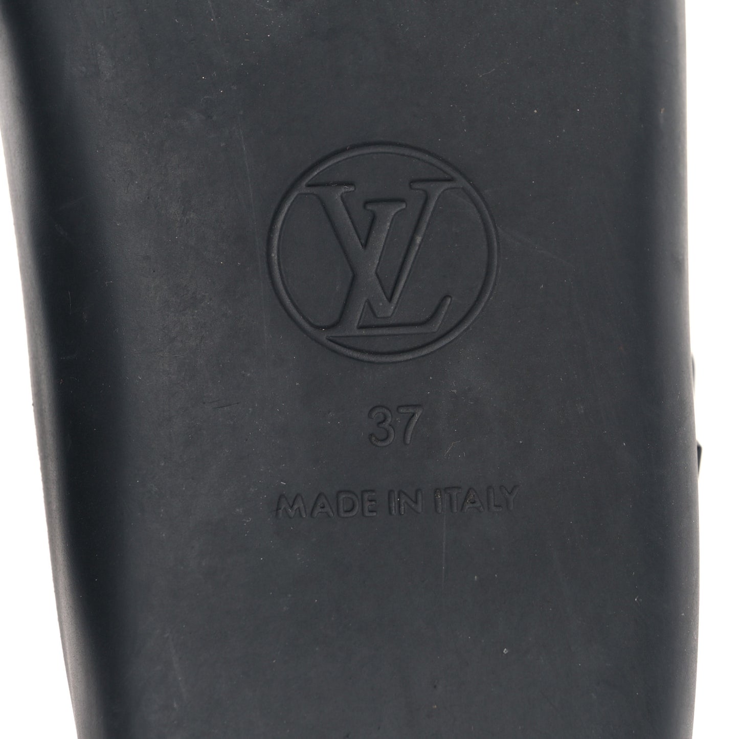 Monogram Sunbath Flat Mule Sandals 37 Black