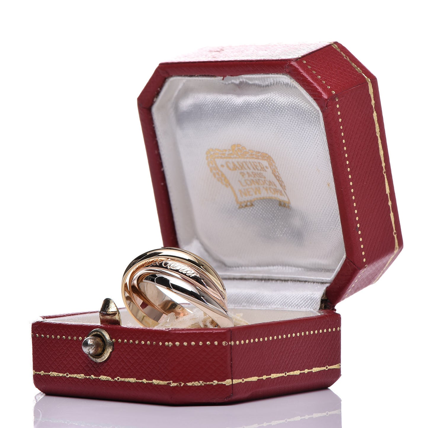 18K Pink Yellow White Gold Classic Les Must De Trinity Ring 56 7.5