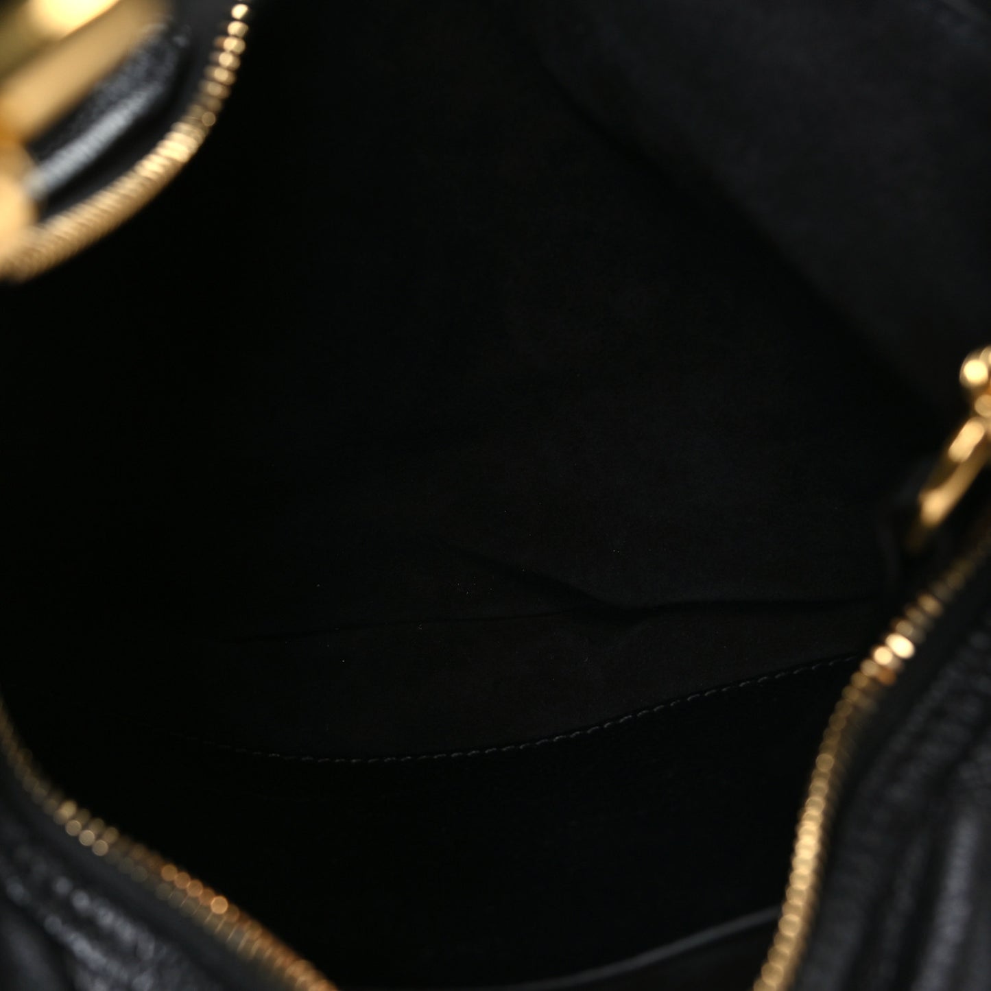 Calfskin Studded Small Bracelet Hobo Bag Black