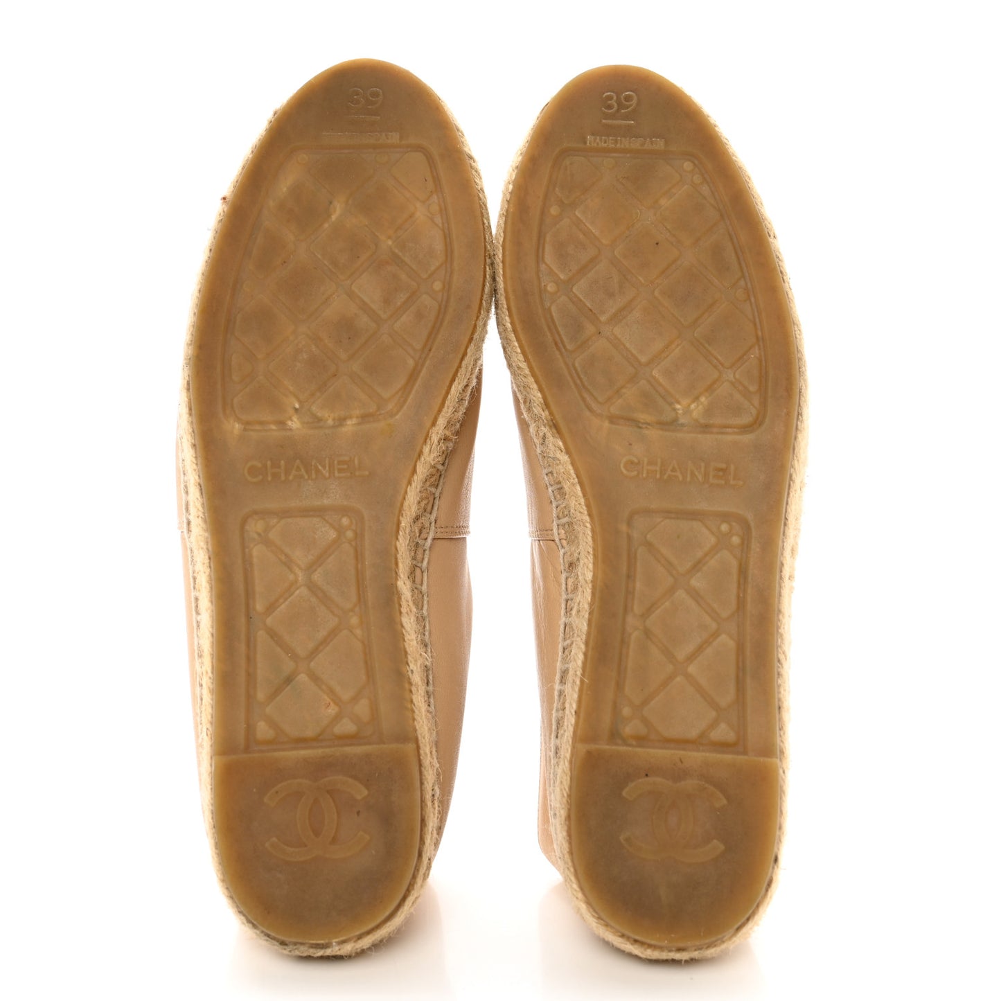Lambskin CC Espadrilles 39 Beige Black