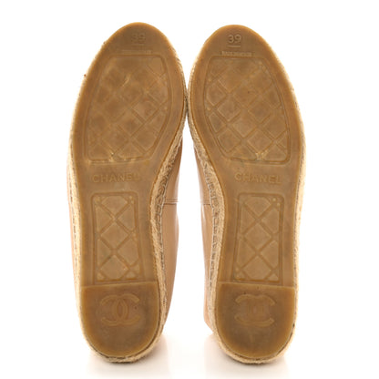 Chanel Lambskin CC Espadrilles 39 Beige Black 5 of 10