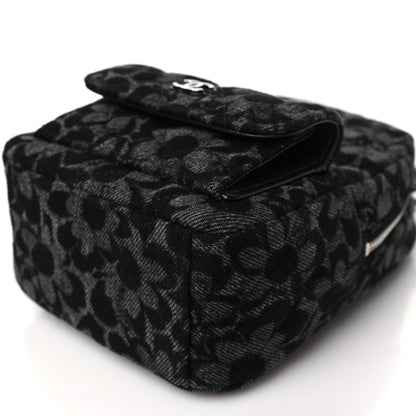 Chanel Denim Quilted Flower CC Mini Classic Backpack Black 10 of 11