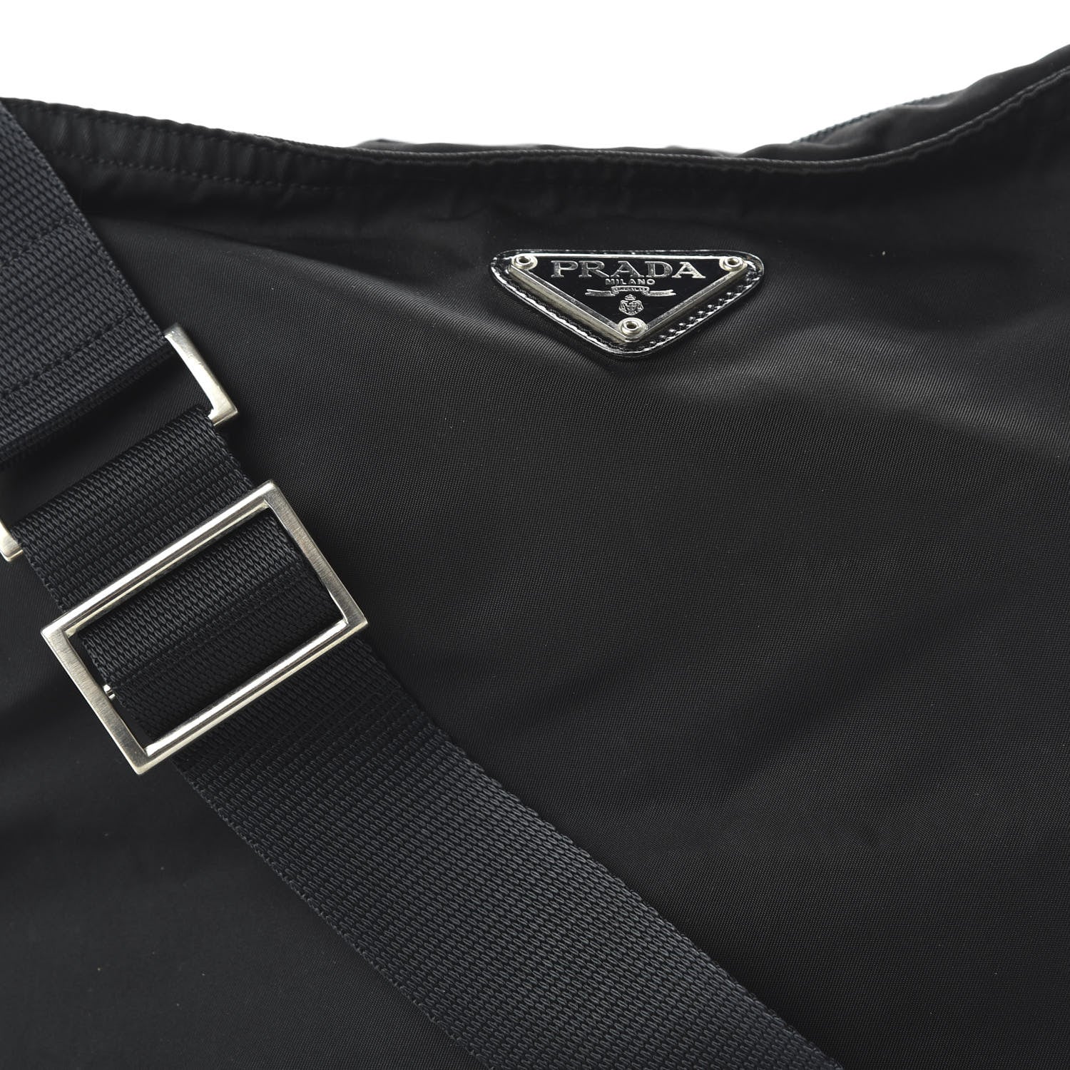 Prada Nylon Flat Messenger Bag Black 8 of 9
