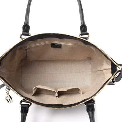 Gucci Dollar Calfskin GG Charm Satchel Black 6 of 10