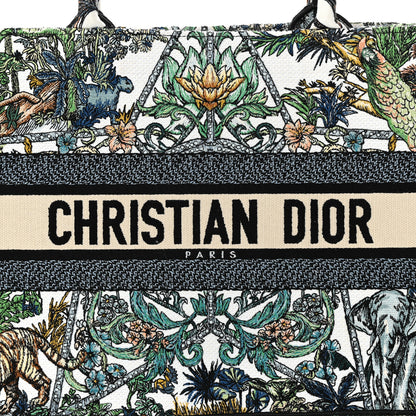 Christian Dior Canvas Embroidered Medium Etoile de Voyage Book Tote White Multicolor 8 of 10
