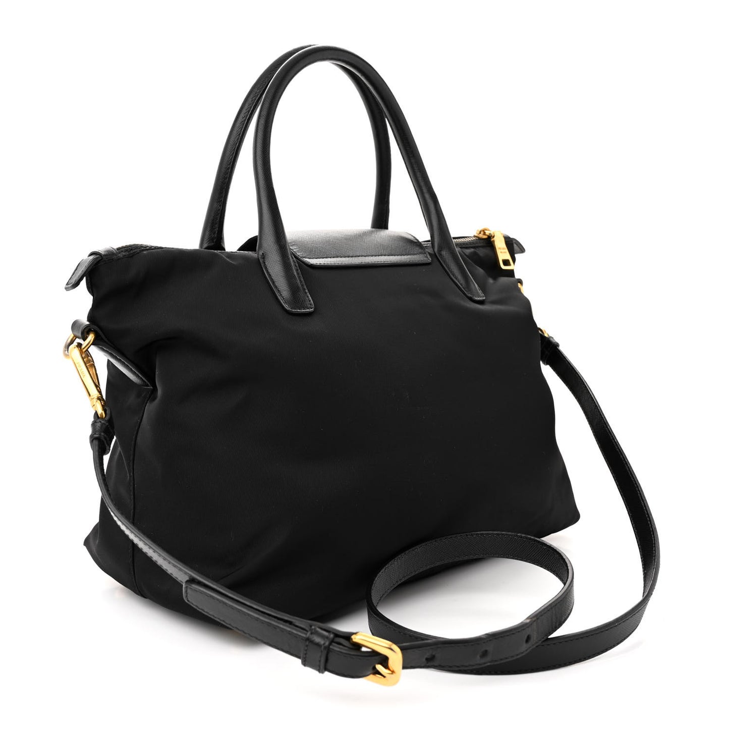 Tessuto Nylon Saffiano Tote Black