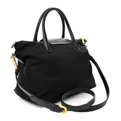 Prada Tessuto Nylon Saffiano Tote Black 3 of 14