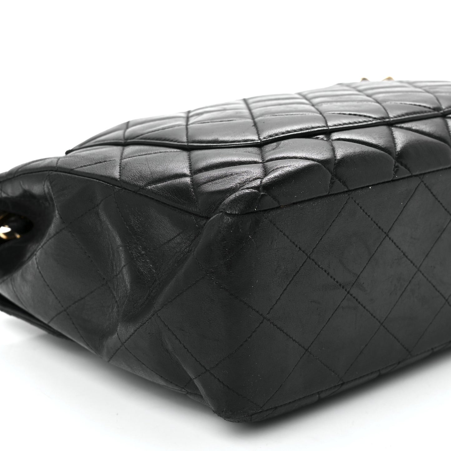Lambskin Quilted Jumbo Single Flap Black
