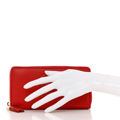 Gucci Pebbled Calfskin Soho Zip Around Wallet Red 2 of 8