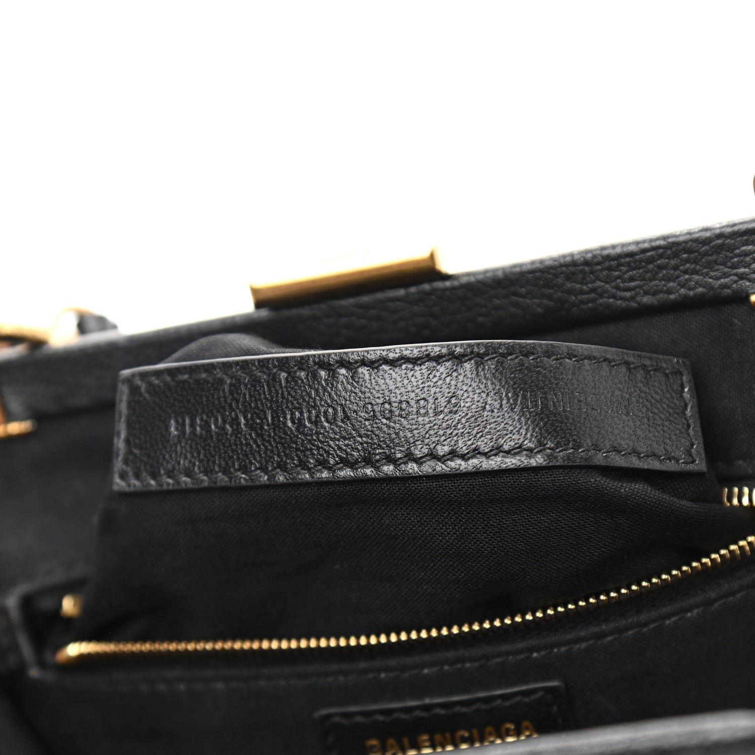 Balenciaga Grained Calfskin Logo Cloud Clutch XS Black 7 of 8