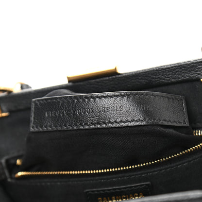 Balenciaga Grained Calfskin Logo Cloud Clutch XS Black 7 of 8