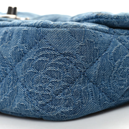 Chanel Denim Quilted Camellia Sweetheart Mini Flap Blue 10 of 10