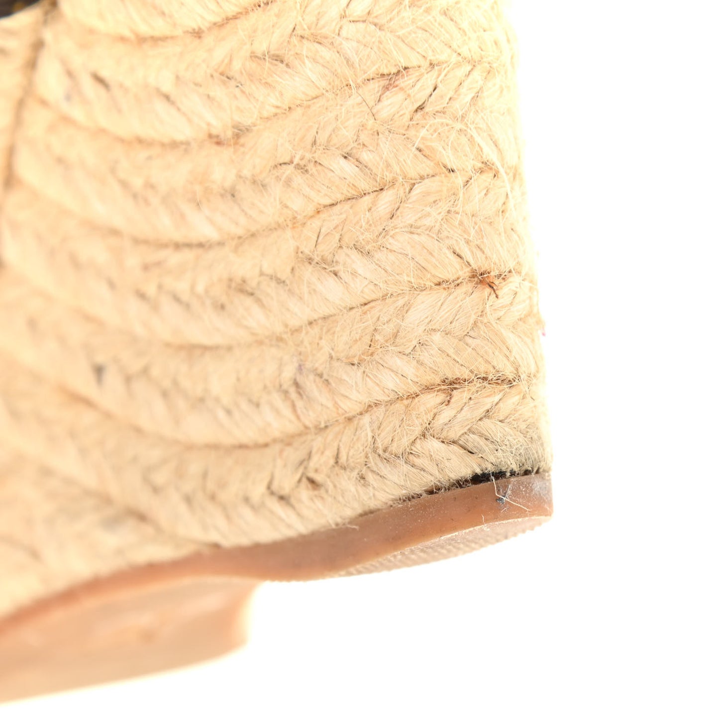 Monogram Metallic Bahamas T-Strap Espadrille Wedge Sandals 37 Brown