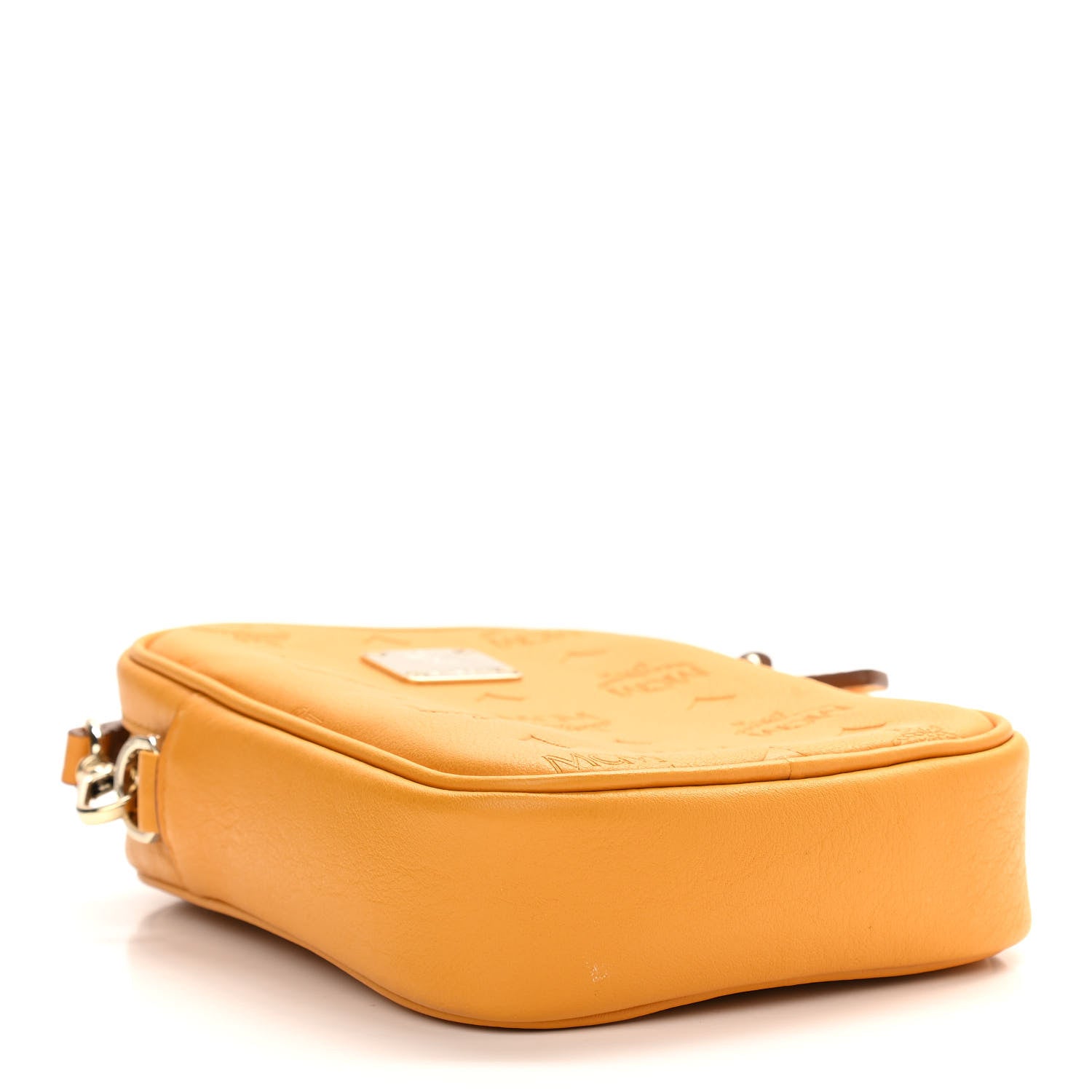 MCM Visetos Stark Original Crossbody Bag Yellow 4 of 10