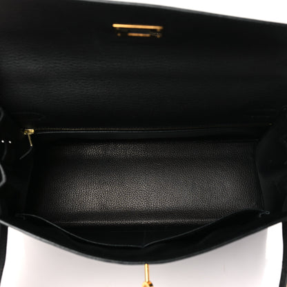 Hermes Vache Liegee Kelly Sellier 32 Black 5 of 12