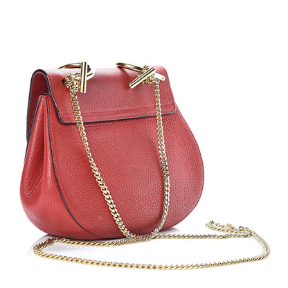 Chloe Grained Lambskin Mini Drew Shoulder Bag Plaid Red 3 of 19