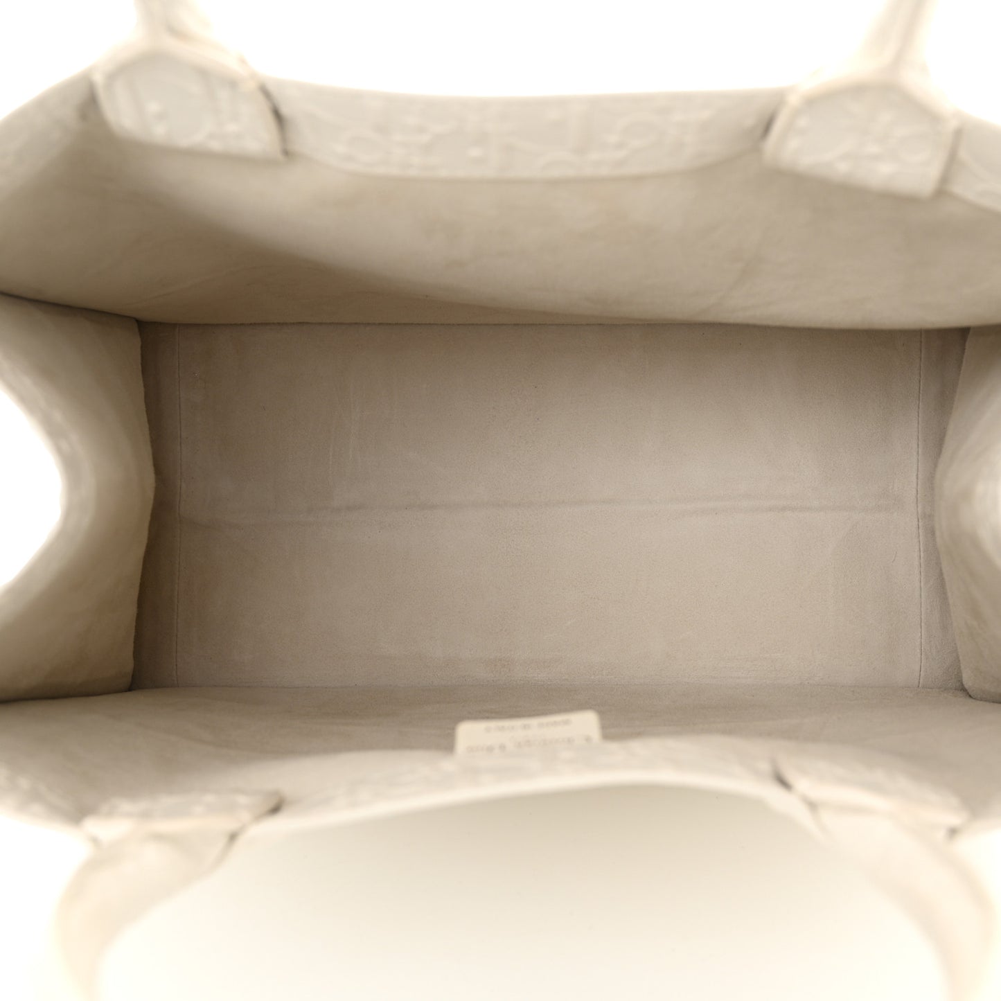 Oblique Calfskin Embossed Medium Book Tote Ivory