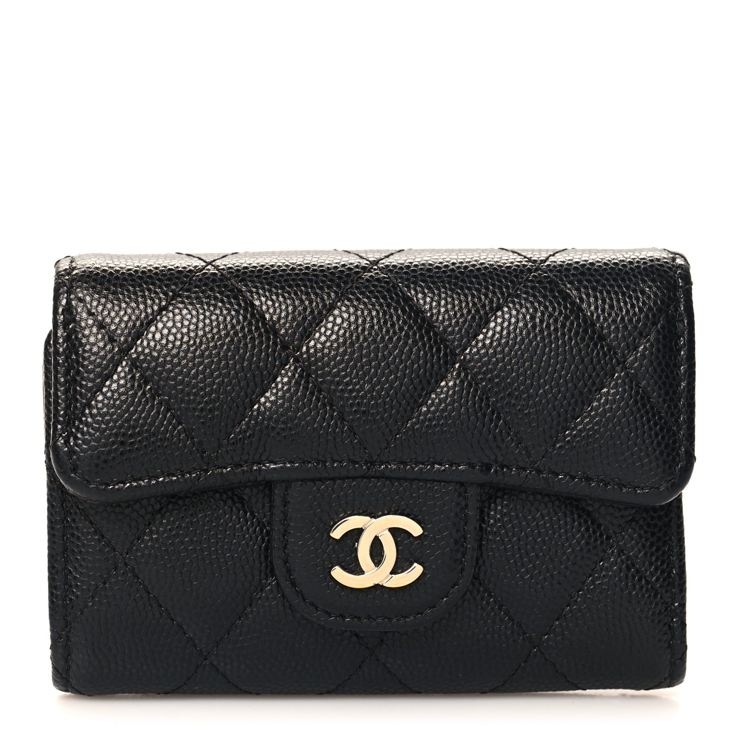 Caviar Quilted Classic 4 Key Holder Wallet Black