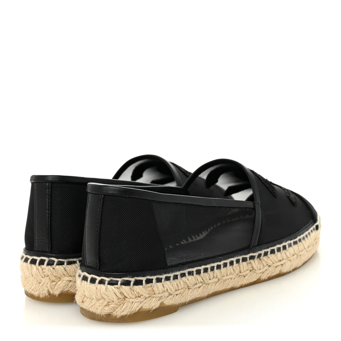 Mesh Grosgrain CC Espadrilles 38 Black