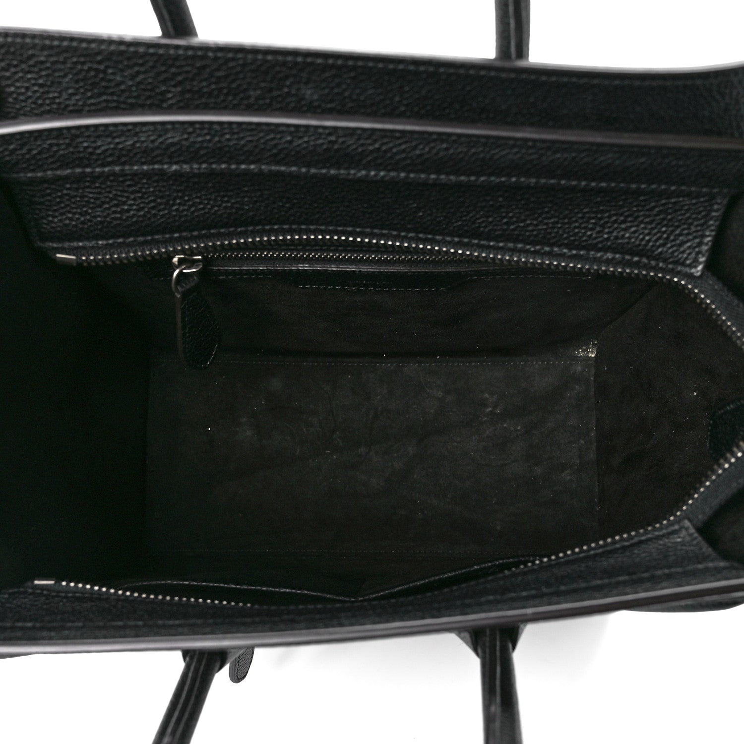 Celine Drummed Calfskin Micro Luggage Black 5 of 10