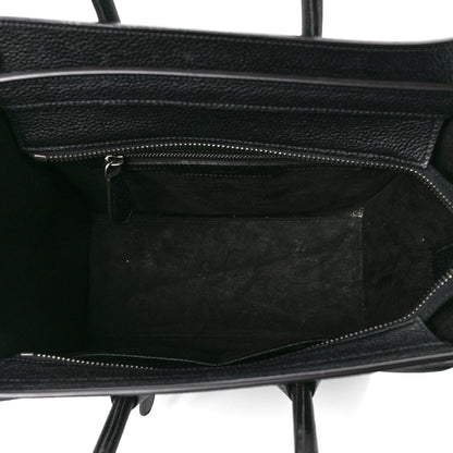 Celine Drummed Calfskin Micro Luggage Black 5 of 10