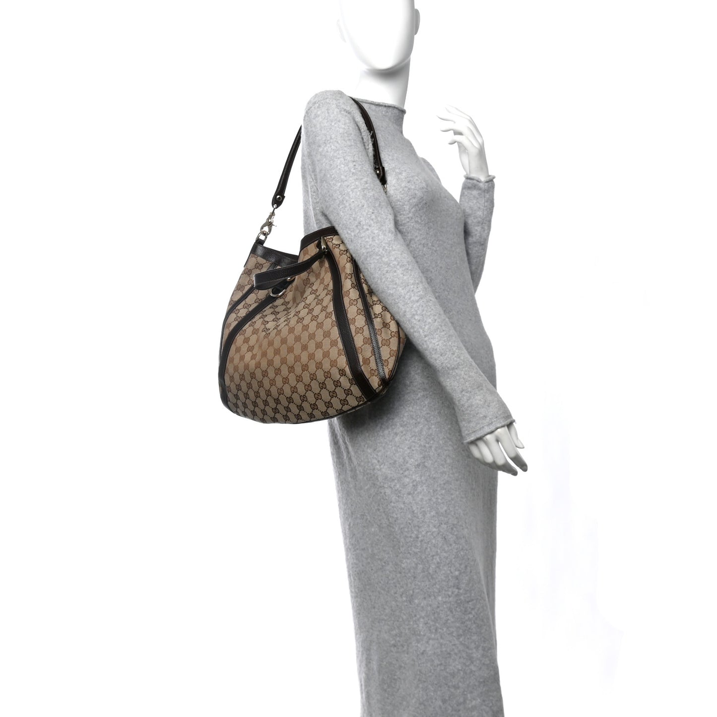 Monogram Medium Abbey Convertible Tote Dark Brown