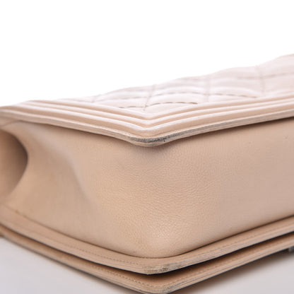 Chanel Calfskin Quilted Double Stitch New Medium Boy Flap Beige 14 of 16