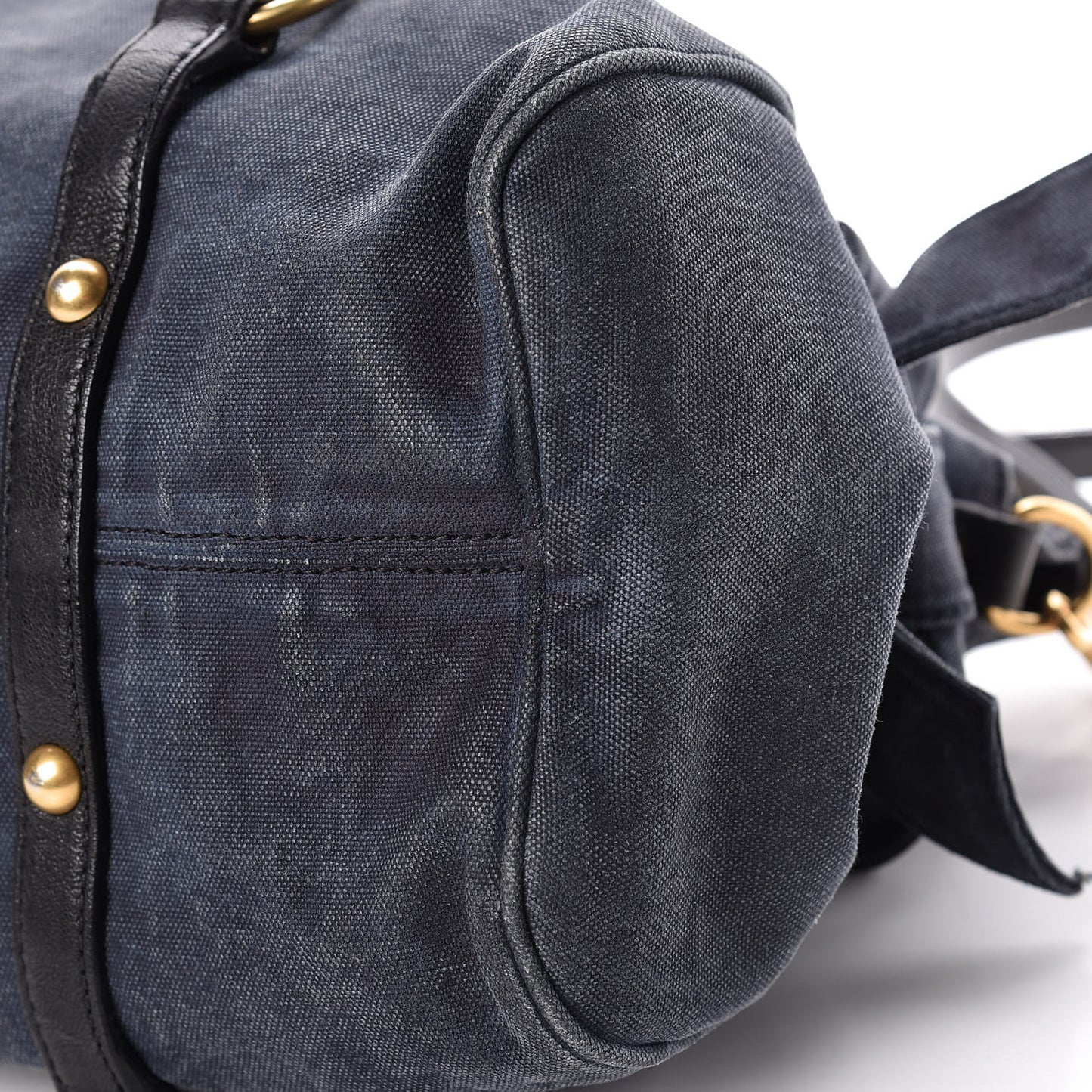 Washed Canvas Canapa Shopping Pattina Tote Bleuette