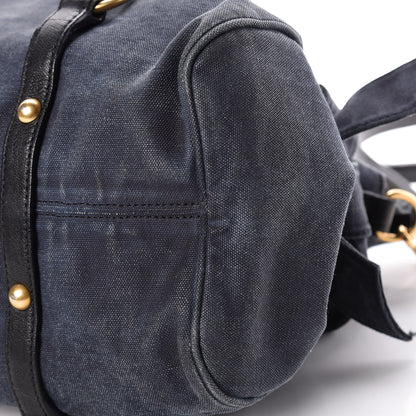 Miu Miu Washed Canvas Canapa Shopping Pattina Tote Bleuette 9 of 22