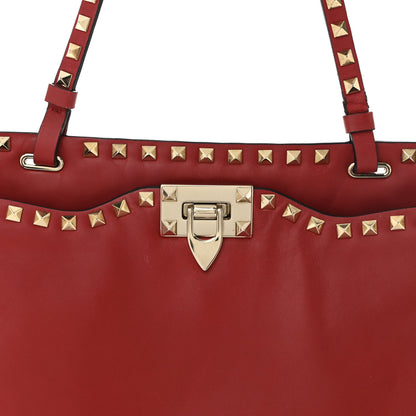 Valentino Garavani Vitello Rockstud Flip-Lock Bag Red 8 of 11