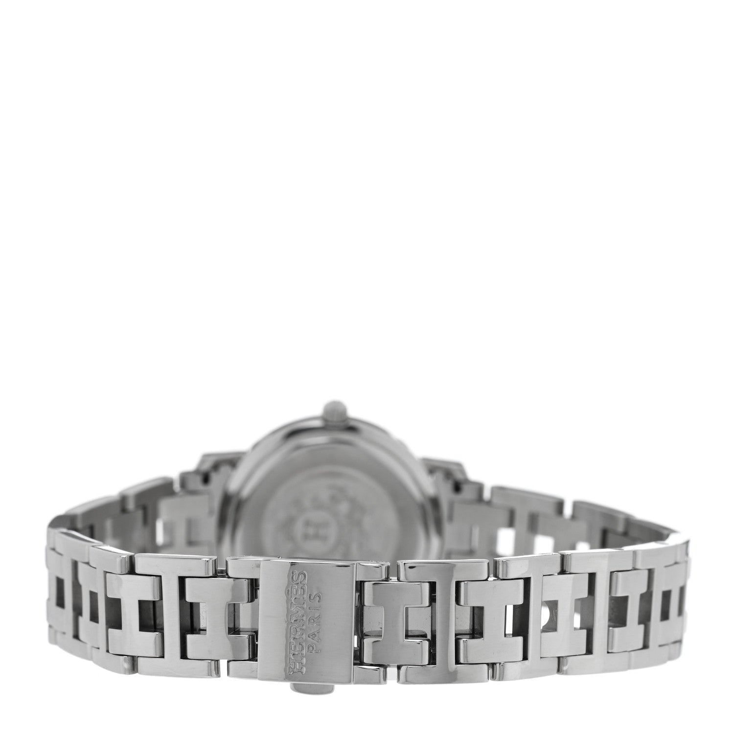 Hermes Stainless Steel Diamond 24mm Clipper Nacre Quartz Watch Blue 3 of 4