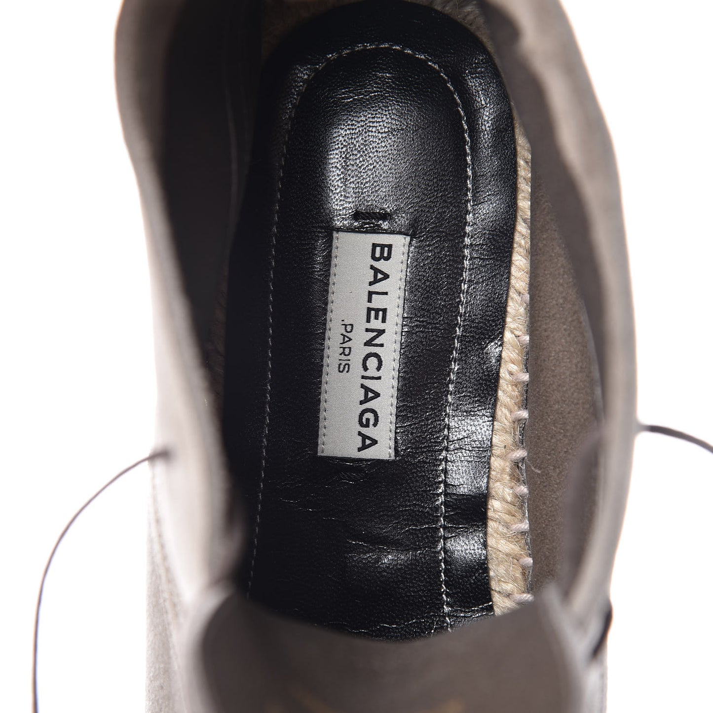 Suede Espadrille Ankle Boots 36 Gris Galet