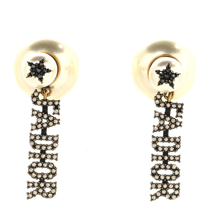 Christian Dior Pearl Crystal J'Adior Tribales Earrings Antique Gold 1 of 5